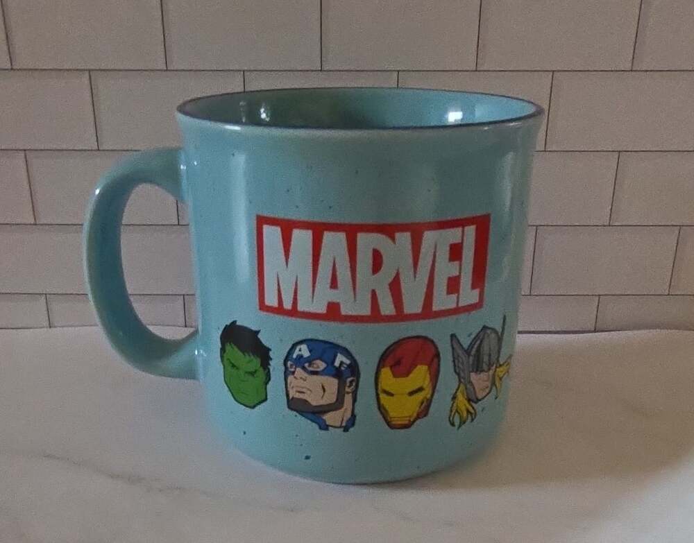 Marvel Characters Ceramic Mug Size 20 oz Blue